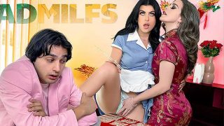 BadMilfs Gal Ritchie Nicole Emma Vaunt Filthy Threesome with Our Favorite Waitress Pornmz